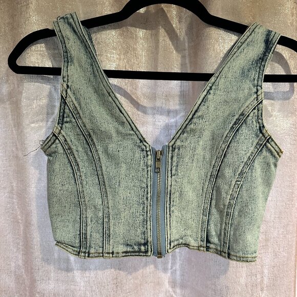 Jordache Denim Crop Top - Size Small - Picture 1 of 3